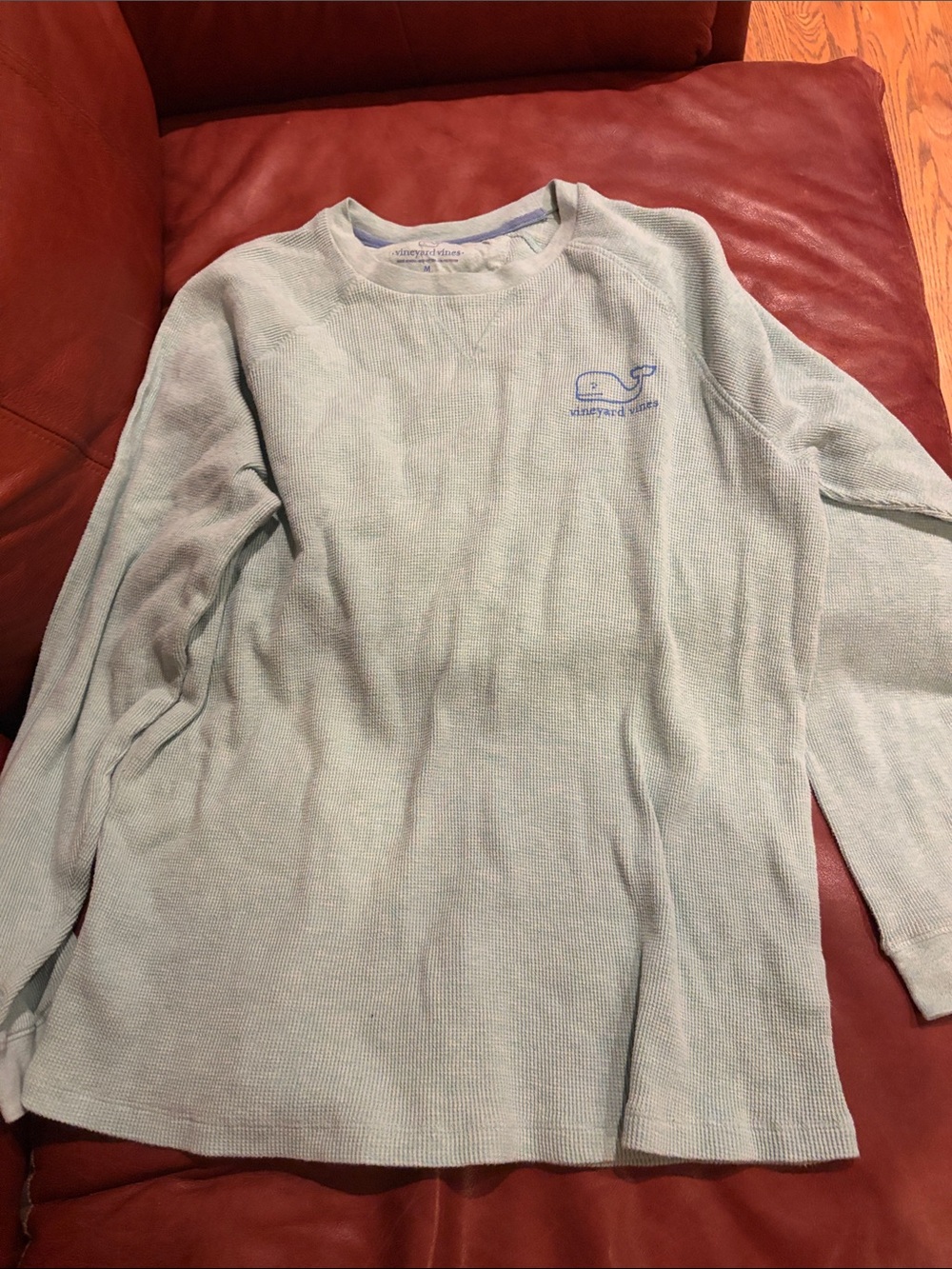 Vineyard Vines Seafoam Green Waffle Knit Crew Sweatshirt Men’s Medium
